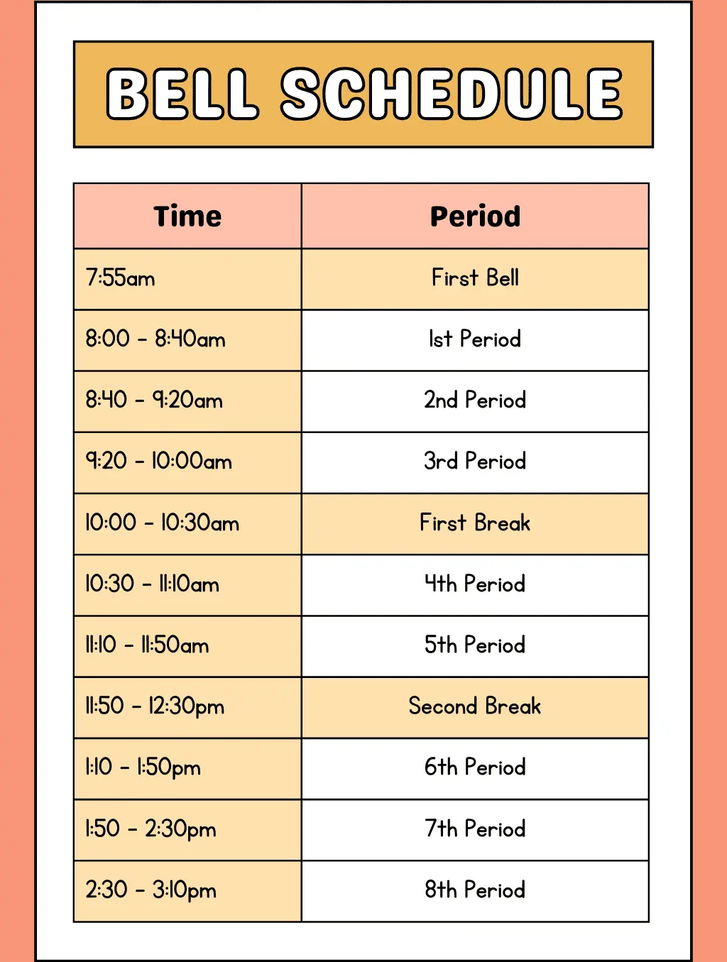 Bell Schedule