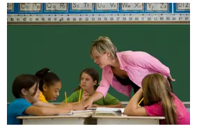 Teacher with students in classroom
