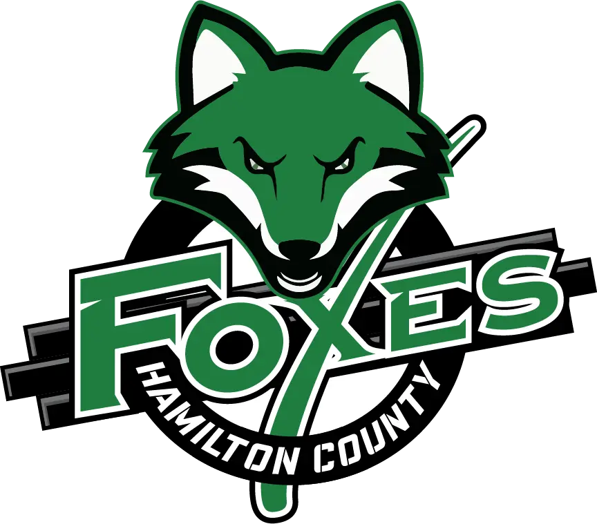 Foxes Logo with green, white & black
