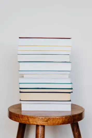 Stack of books on a stool