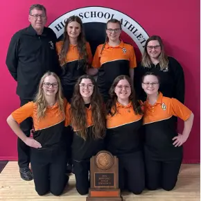 Comets girls bowling team at the state tournament
