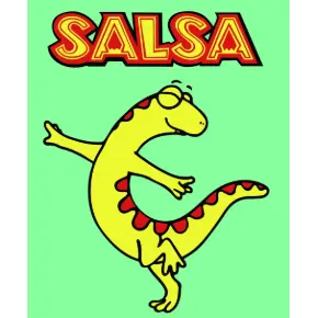 Salsa logo of a happy lizard
