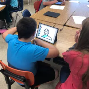 Student working on an iPad