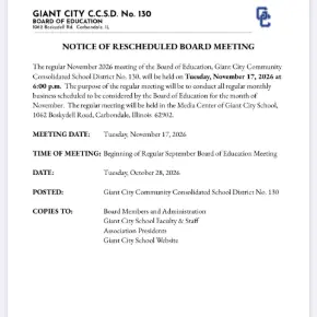 Image of Notice of Rescheduled Board Meeting