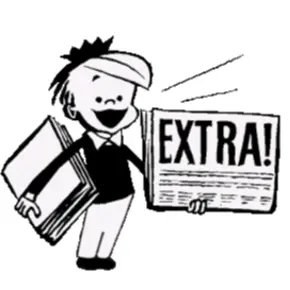 boy with newspaper drawing