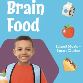 student with food tray