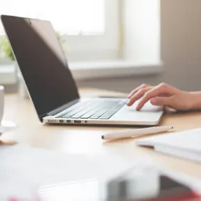 Laptop being used