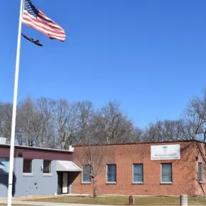 Front of MLK Jr Charter with Flag Pole
