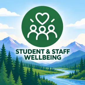 graphic of pillar 2 student  & staff wellbeing