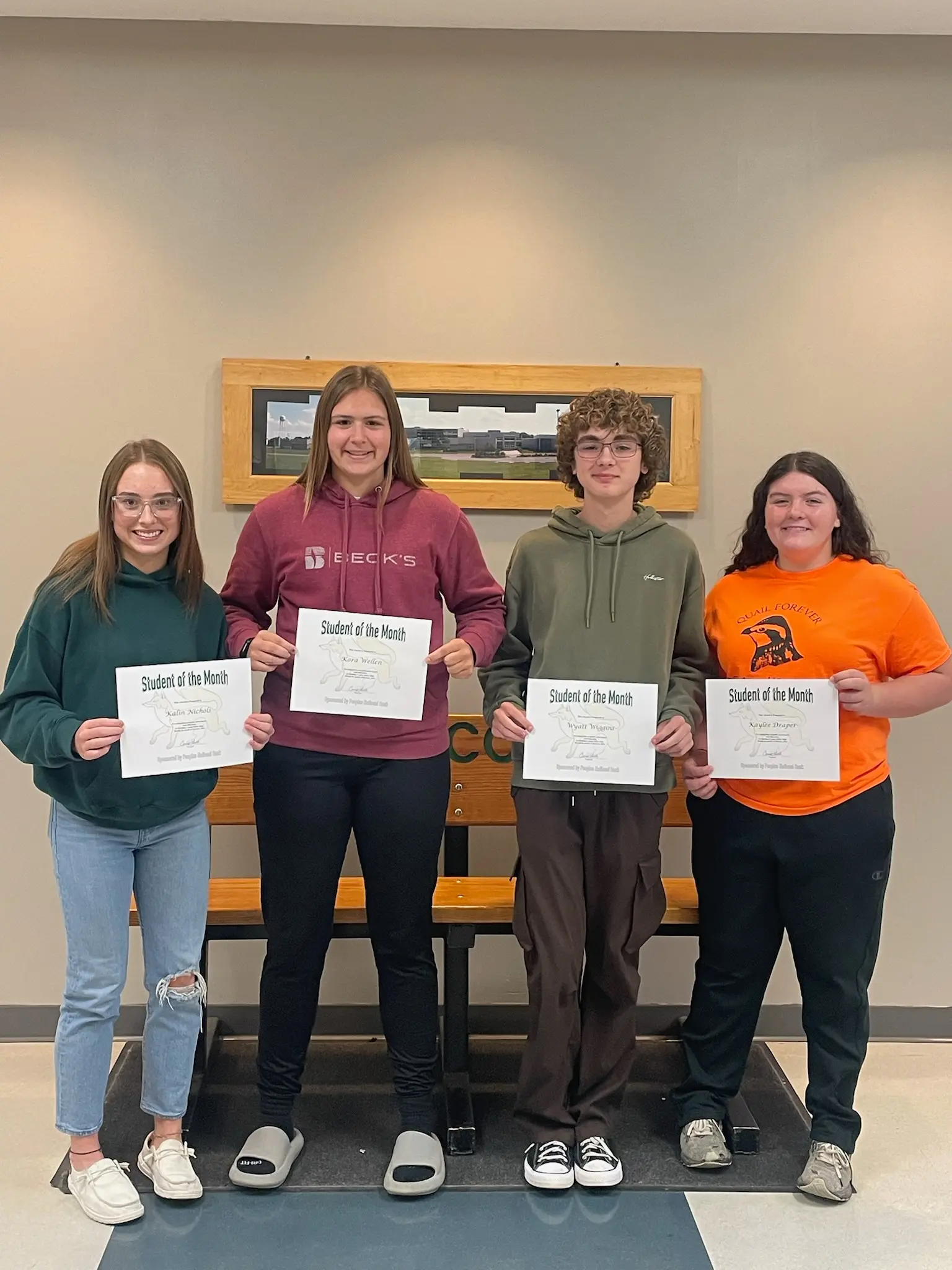 Students from Left to Right: Kalin Nichols, Kora Wellen, Wyatt Wiggins and Kaylee Draper.