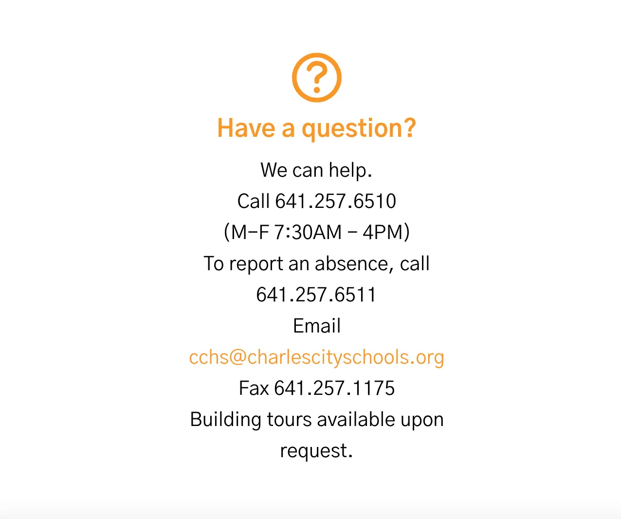 Have a question banner with information