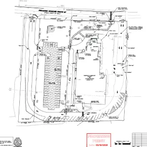 A site layout drawing of the project. 