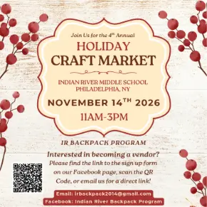 Fourth-Annual Indian River Backpack Program Craft Market - November 14, 2026