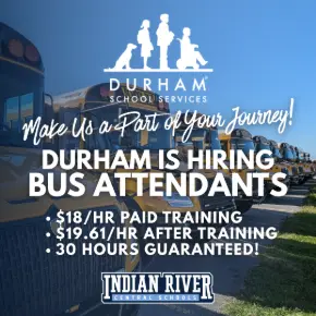 Durham is Hiring Bus Attendants flyer