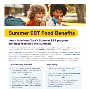 Summer EBT Food Program flyer