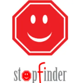 stopfinder octoganal red smiley face