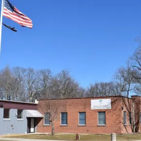 Front of MLK Jr Charter with Flag Pole