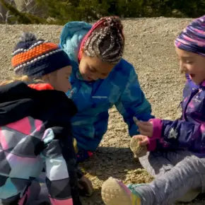 Students playing outside