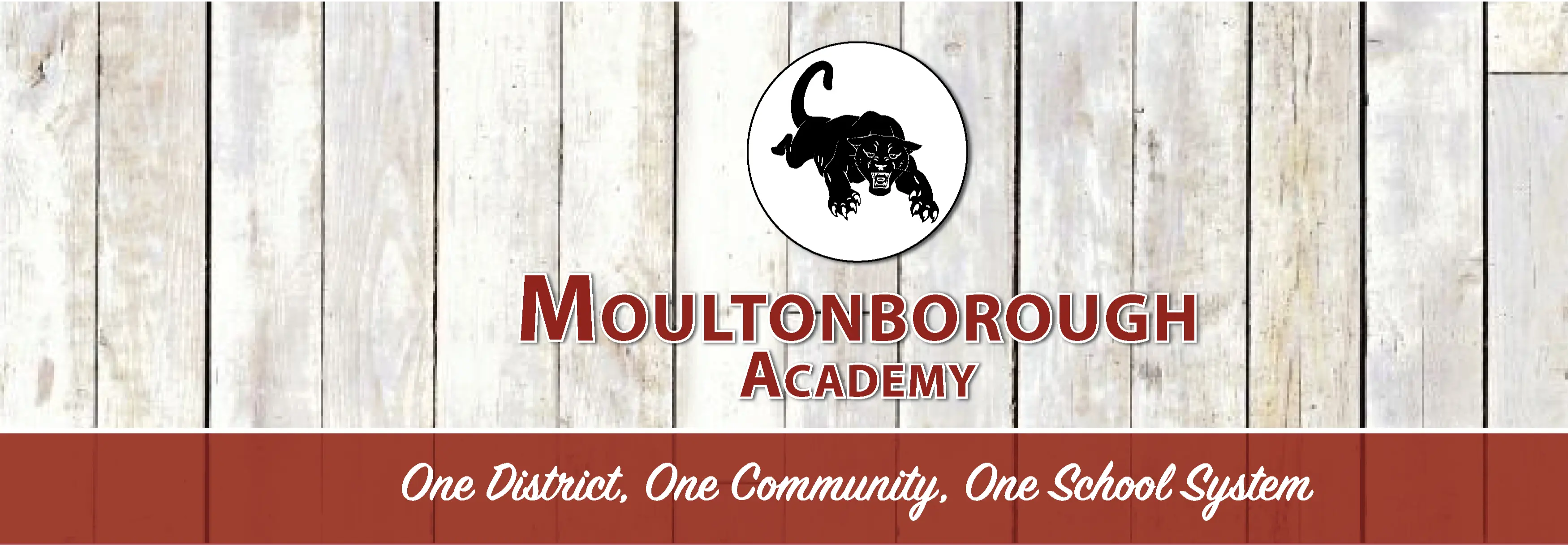 Moultonborough Academy logo on a background of colored pencils