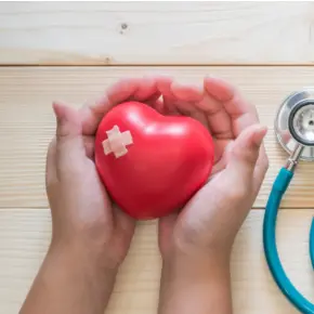 Hands holding a heart