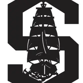 School logo includes a giant s surrounding a clipper ship