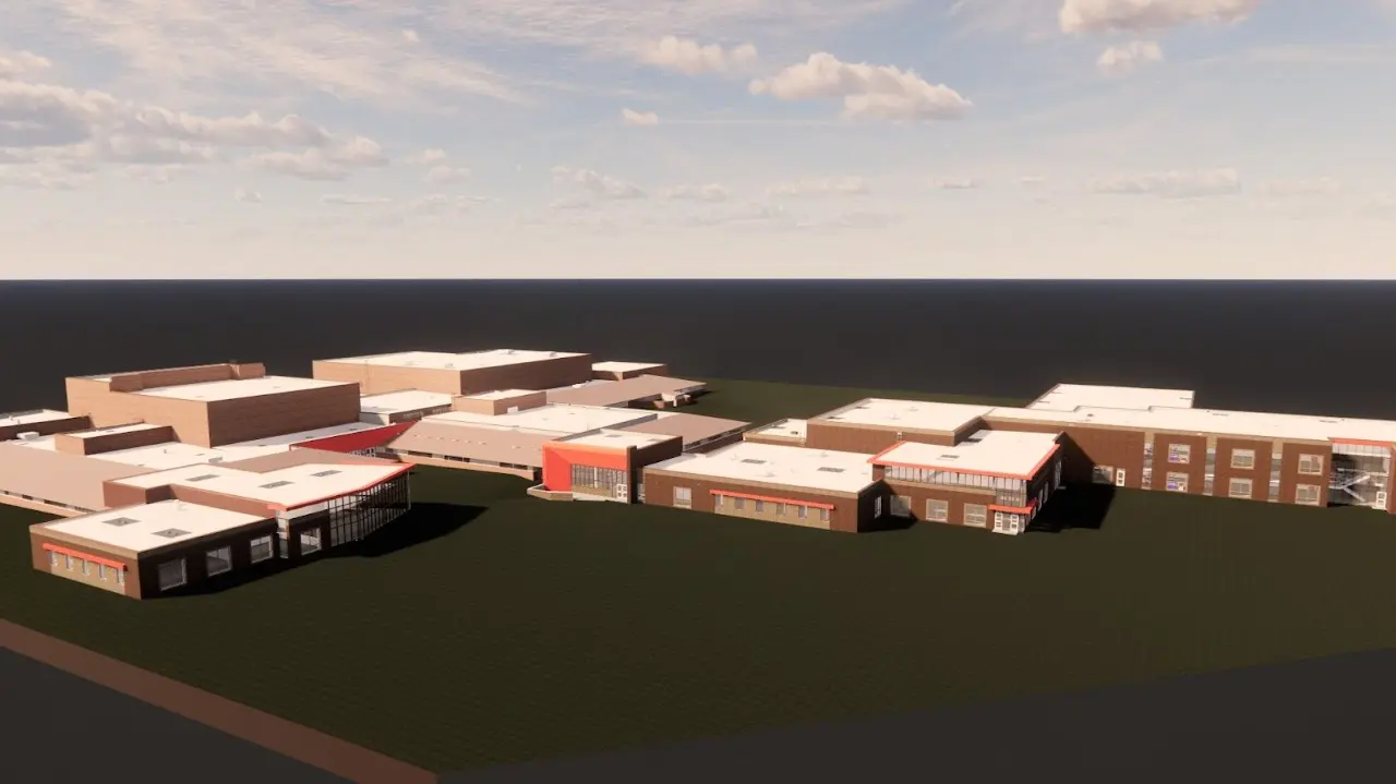 Rendering of new PK-12 building