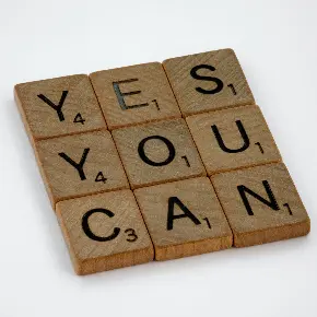 Yes You Can spelled out in scrabble tiles