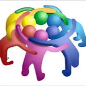 group of people circling around each other