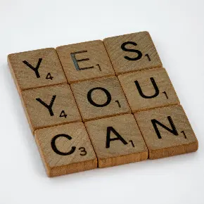 Yes You Can spelled out in scrabble tiles