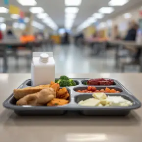 Food tray in cafeteria