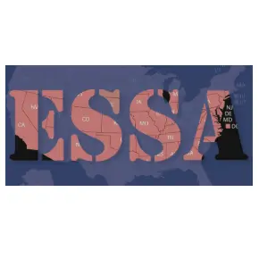 ESSA logo superimposed over the United States