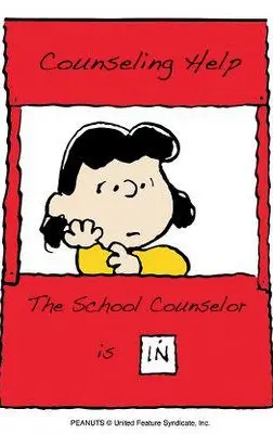 Lucy from peanuts "Counseling Help" booth