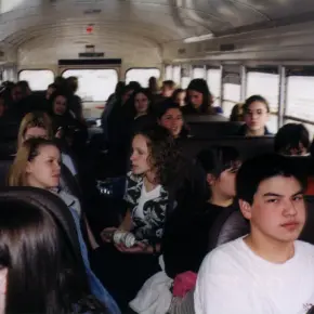 Studnents on the school bus