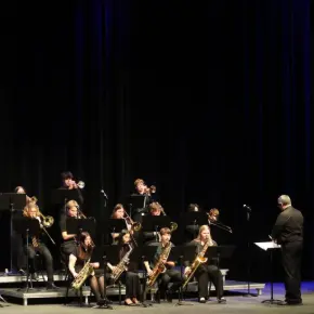 Jazz student musicians on stage