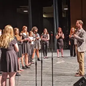 Jazz vocalist students on stage