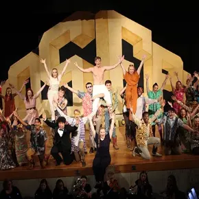 Students performing in a musical