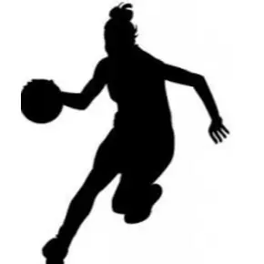 Girl Basketball Player in silhouette