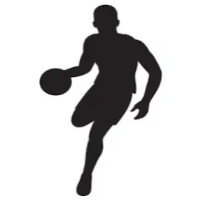 Boys basketball player in silhouette