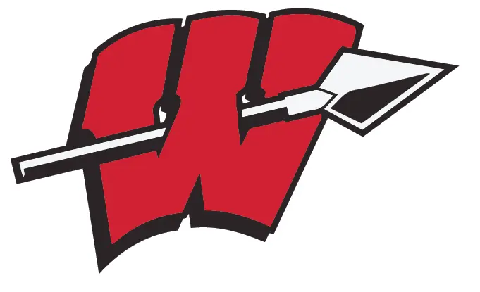 W with spear through it