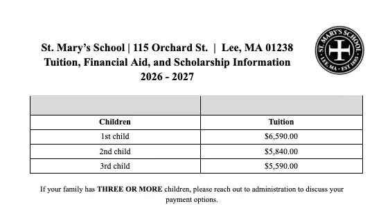 26 - 27 K-8 Tuition